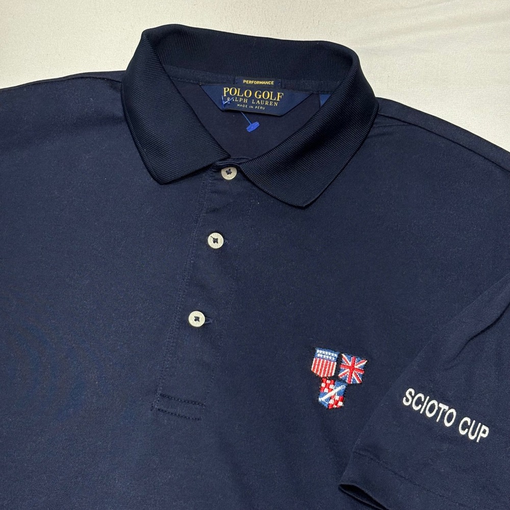 Polo Golf Ralph Lauren Polo Mens Medium Navy Scioto Cup Performance Golfcore Top